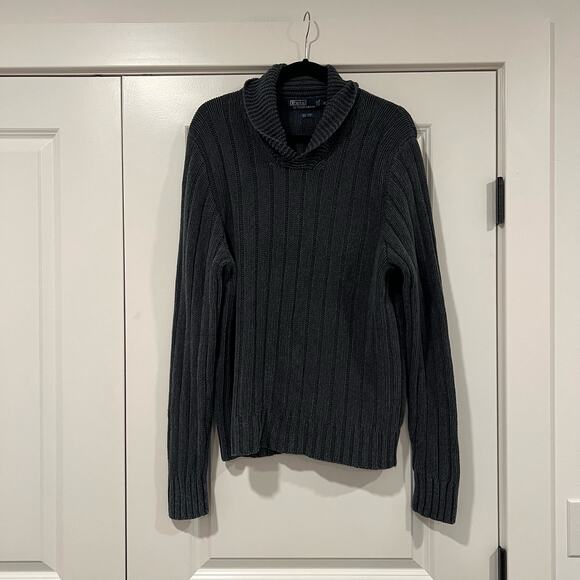 VTG Polo by Ralph Lauren Men's Sweater Linen Silk‎ Blue Grey Size XL - Picture 1 of 8